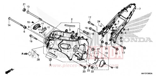 CARROSSERIE DE CHASSIS CBR1000S1J de 2018
